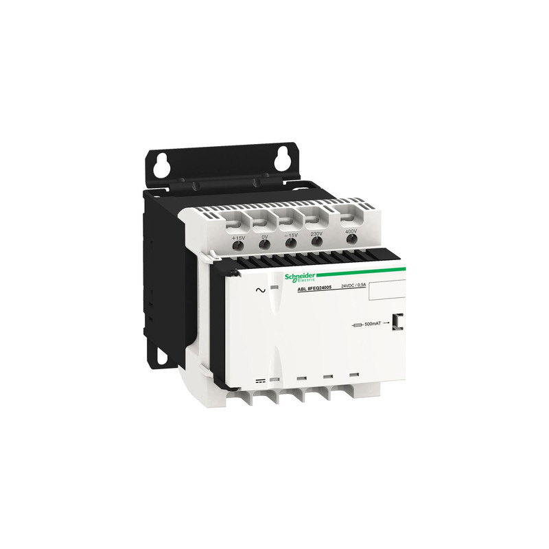Schneider Power Supply Phaseo ABL8_ rectified and filtered power supply - 1 or 2-phase - 400 V AC - 24 V - 0.5 A_ [ABL8FEQ24005]