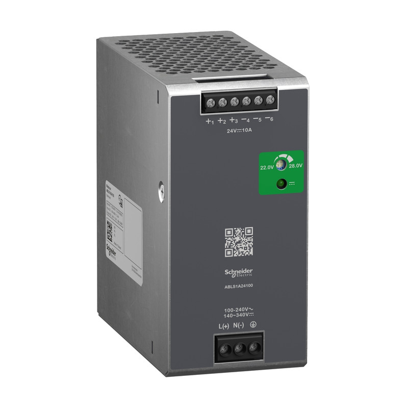 Schneider Power Supply Phaseo ABLS_ Regulated Power Supply, 100-240V AC, 24V 10 A, single phase, Optimized_ [ABLS1A24100]