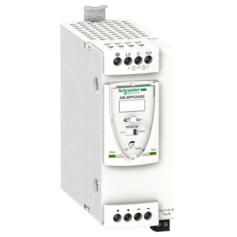 Schneider Power Supply Phaseo ABL7, ABL8_ regulated SMPS - 1 or 2-phase - 100..500 V - 24 V - 5 A_ [ABL8RPS24050]