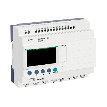 Schneider PLC Zelio Logic_ compact smart relay Zelio Logic - 20 I O - 24 V AC - clock - display_ [SR2B201B]
