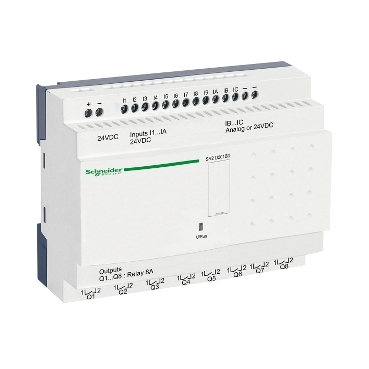 Schneider PLC Zelio Logic_ compact smart relay Zelio Logic - 20 I O - 24 V DC - no clock - no display_ [SR2D201BD]