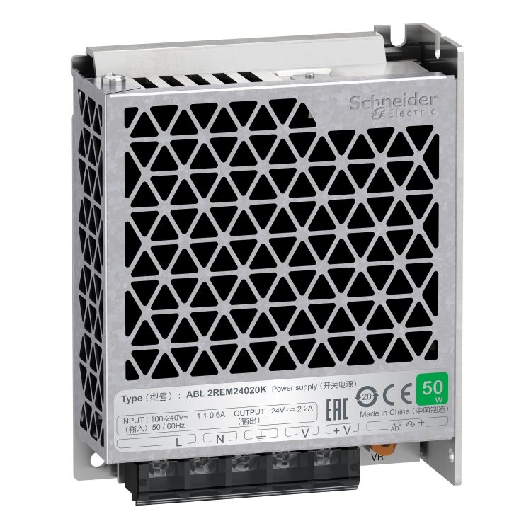 Schneider Power Supply Phaseo Easy ABL2_ single phase power supply, 100...240V input, 24V DC output, 53W, 2,2A_ [ABL2REM24020K]