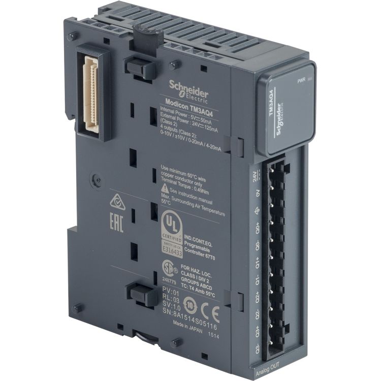 Schneider PLC Modicon M241_ module TM3 - 4 analog outputs_ [TM3AQ4]