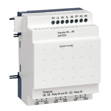 Schneider PLC Zelio Logic_ discrete I/O extension module - 14 I O - 24 V DC - for Zelio Logic_ [SR3XT141BD]