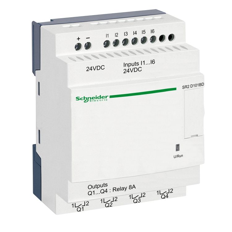 Schneider PLC Zelio Logic_ compact smart relay Zelio Logic - 10 I O - 24 V DC - no clock - no display_ [SR2D101BD]