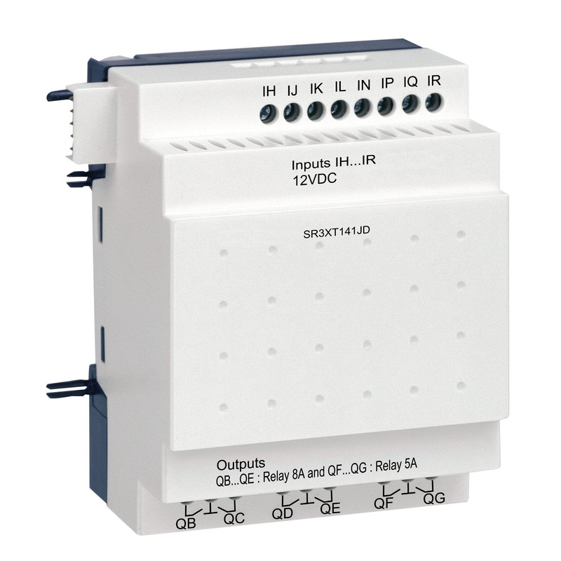 Schneider PLC Zelio Logic_ Discrete I/O extension module, Zelio Logic, 14 I/O, 12 V DC_ [SR3XT141JD]