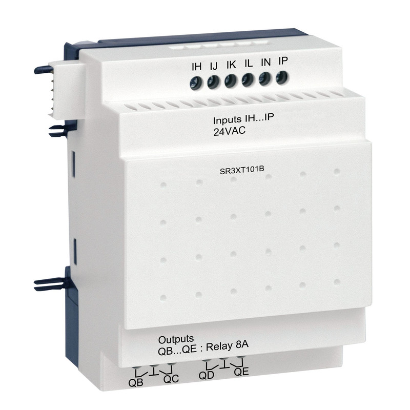 Schneider PLC Zelio Logic_ discrete I/O extension module - 10 I O - 24 V AC - for Zelio Logic_ [SR3XT101B]