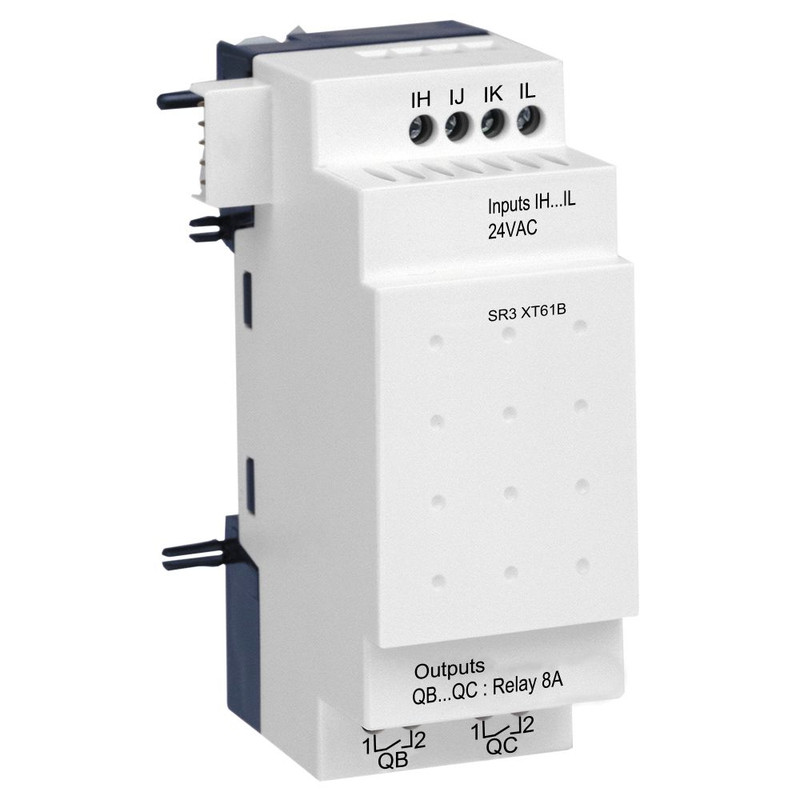 Schneider PLC Zelio Logic_ discrete I/O extension module - 6 I O - 24 V AC - for Zelio Logic_ [SR3XT61B]