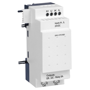Schneider PLC Zelio Logic_ discrete I/O extension module - 6 I O - 24 V DC - for Zelio Logic_ [SR3XT61BD]