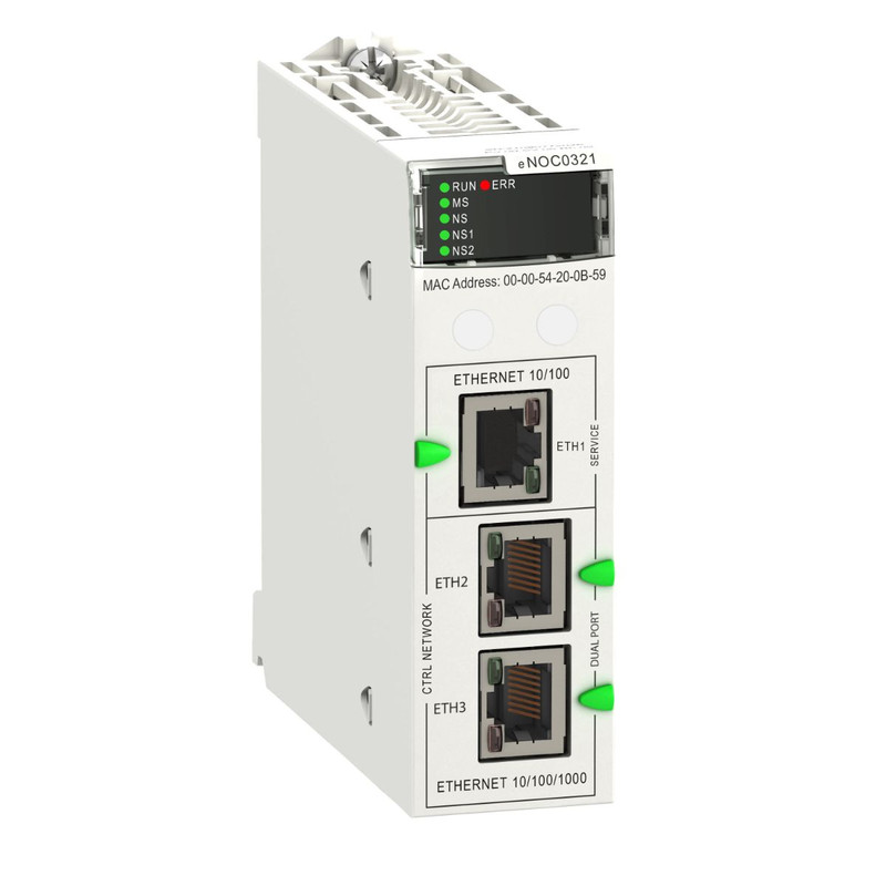 Schneider PLC Modicon M580_ Communication module, Modicon M580, Ethernet 3 subnets, IP Forwarding function, Coated_ [BMENOC0321C]