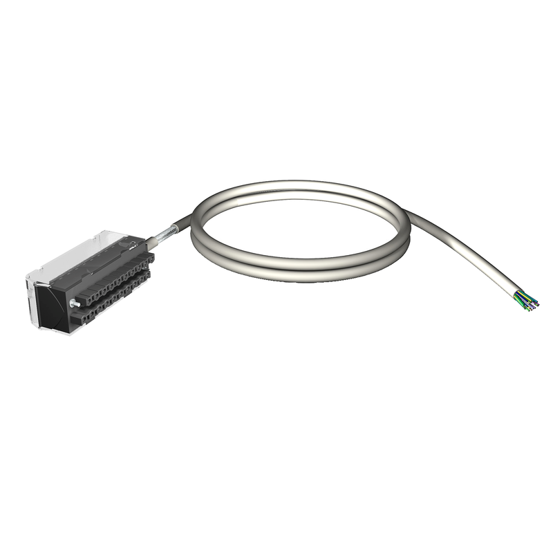 Schneider PLC Modicon M340_ cord set - 20-way terminal - one end flying leads - for M340 I/O - 10 m_ [BMXFTW1001]