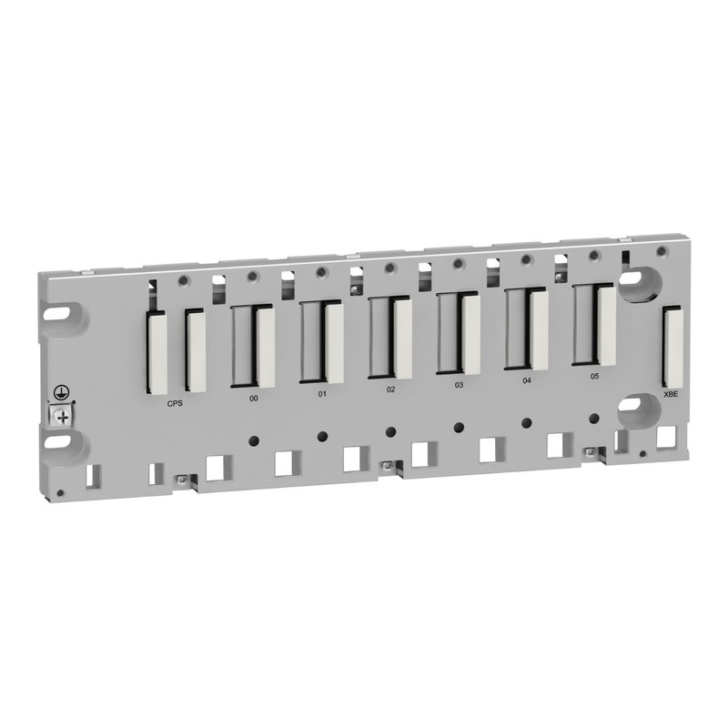 Schneider PLC Modicon M340_ Modicon M340 automation platform, ruggedized rack 6 slots, panel, plate or DIN rail mounting_ [BMXXBP0600H]