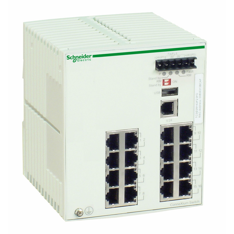 Schneider Ethernet Switch ConneXium_ ConneXium Managed Switch - 16 ports for copper_ [TCSESM163F23F0]
