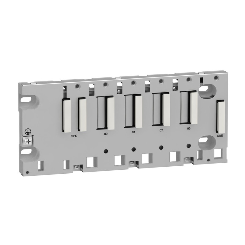 Schneider PLC Modicon M340_ Modicon M340 automation platform, ruggedized rack 4 slots, panel, plate or DIN rail mounting_ [BMXXBP0400H]