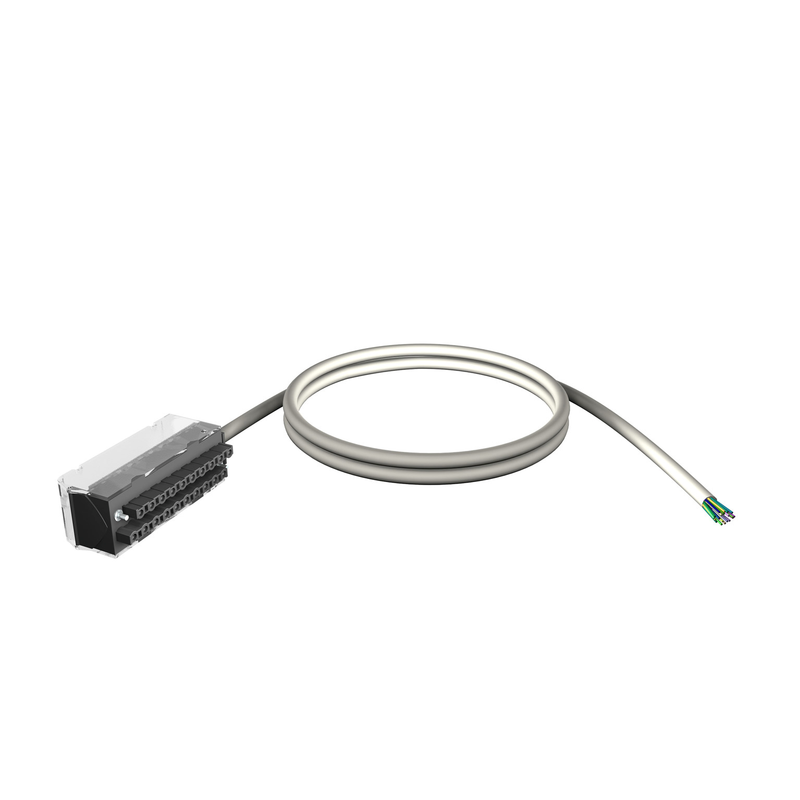 Schneider PLC Modicon M340_ shielded cord set - 20-way terminal - one end flying leads - for X80 I/O - 5 m_ [BMXFTW501S]