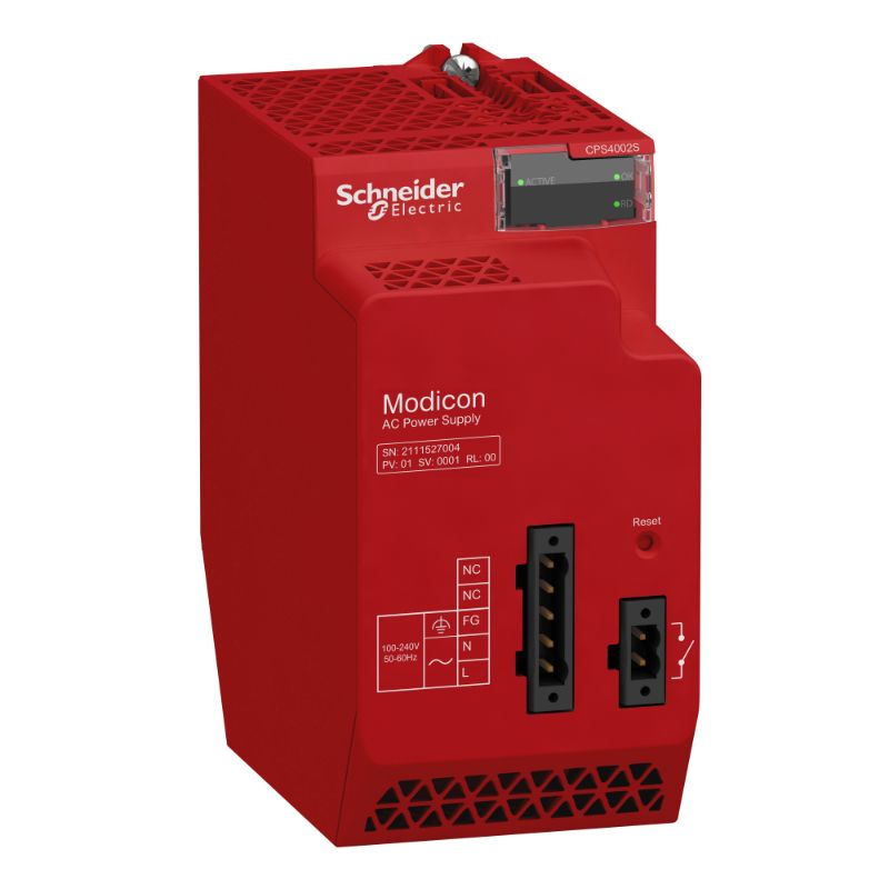 Schneider PLC Modicon M340_ redundant power supply module X80 - 100..240 V AC - Safety_ [BMXCPS4002S]