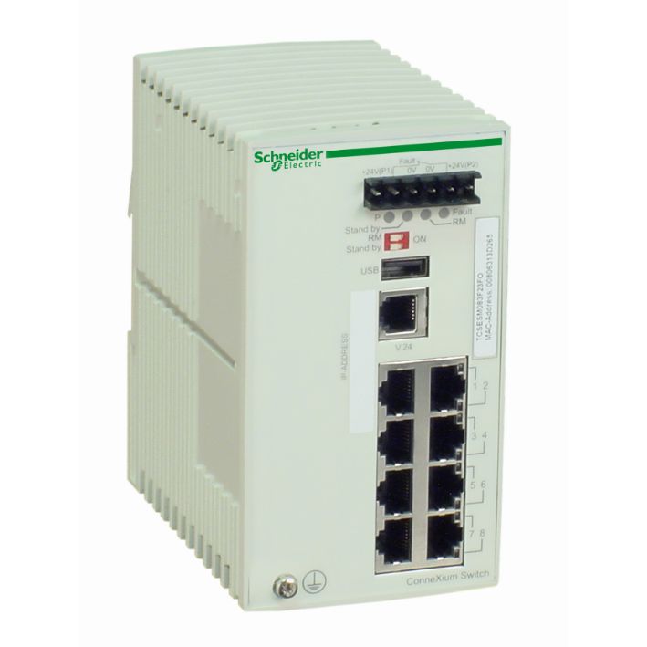 Schneider Ethernet Switch ConneXium_ ConneXium Managed Switch - 8 ports for copper_ [TCSESM083F23F0]