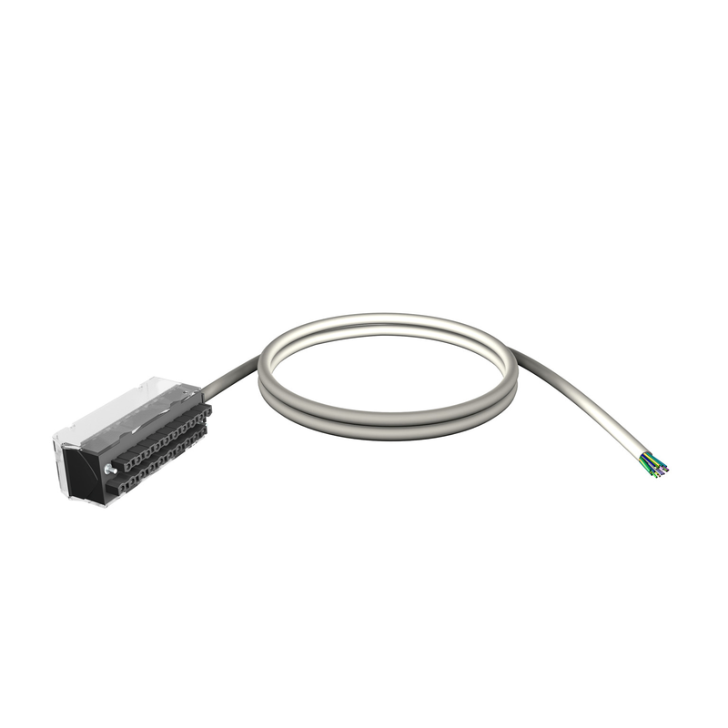 Schneider PLC Modicon M340_ shielded cord set - 20-way terminal - one end flying leads - for X80 I/O - 3 m_ [BMXFTW301S]