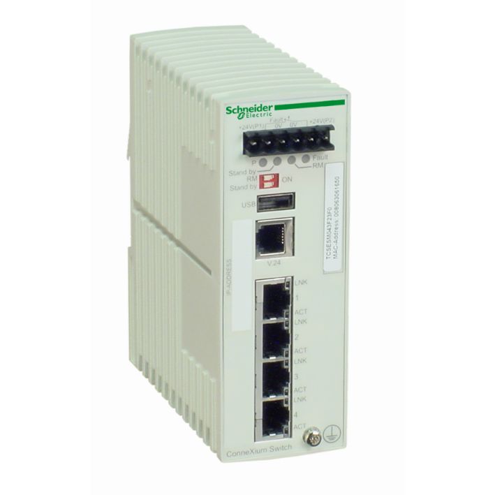 Schneider Ethernet Switch ConneXium_ ConneXium Managed Switch - 4 ports for copper_ [TCSESM043F23F0]