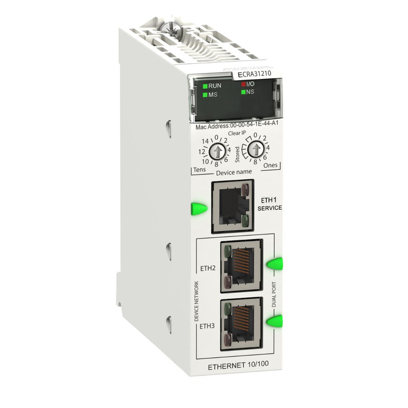 Schneider PLC Modicon M580_ Modicon X80 EIO Drop adapter with Ethernet backplane - coated_ [BMECRA31210C]