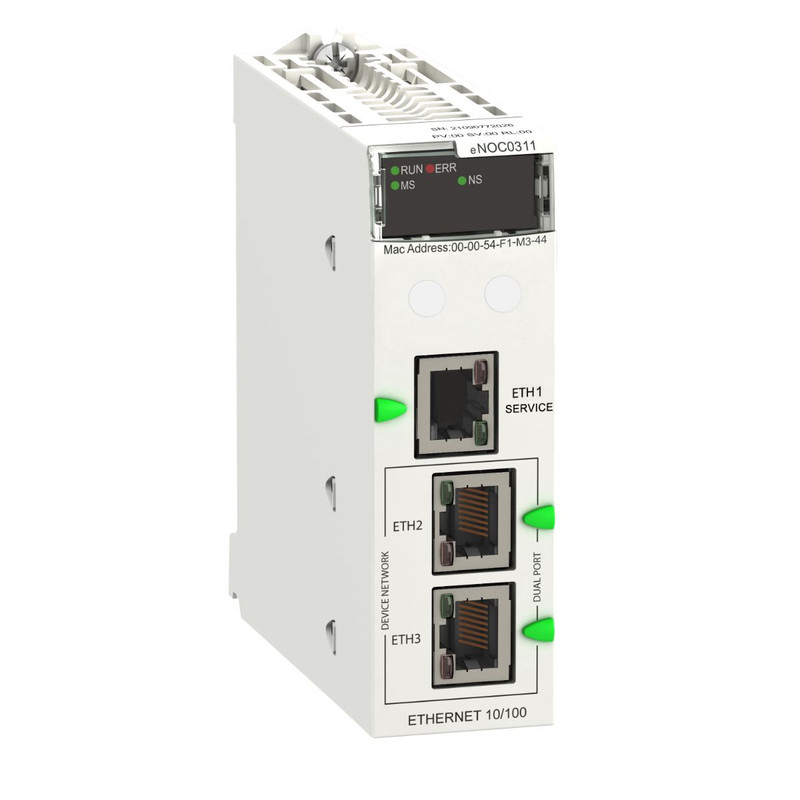 Schneider PLC Modicon M580_ Communication module, Modicon M580, Ethernet 3 port FactoryCast Ethernet_ [BMENOC0311]