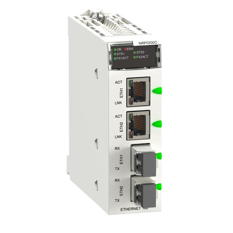Schneider PLC Modicon M340_ fiber converter MM/LC 2CH 100Mb - for severe environment_ [BMXNRP0200C]