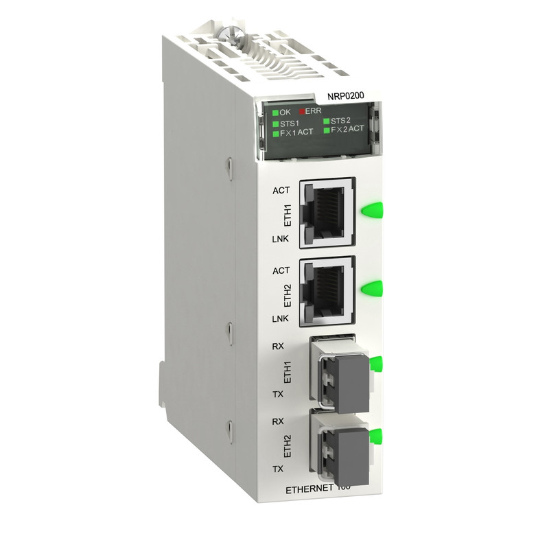 Schneider PLC Modicon M340_ Fiber Converter MM/LC 2CH 100Mb_ [BMXNRP0200]