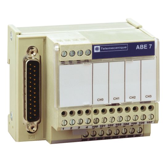 Schneider PLC Modicon ABE7_ connection sub-base ABE7 - for distribution of 4 analog channels protected_ [ABE7CPA410]