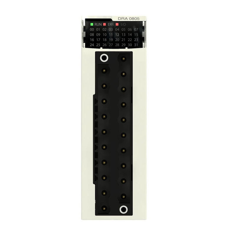 Schneider PLC Modicon M340_ discrete output module X80 - 8 O relay - 12..24 V DC or 24..240 V AC - severe_ [BMXDRA0805H]