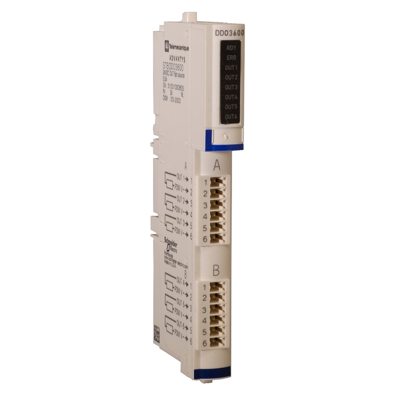 Schneider PLC Modicon STB_ standard digital output kit STB - 24 V DC - 6 O_ [STBDDO3600K]