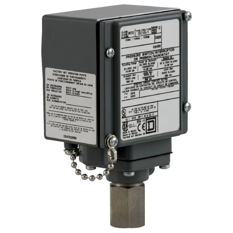 Schneider Sensors Nema Pressure Switches_ pressure switch 9012G - adjustable scale - 2 thresholds - 90 to 2900 psig_ [9012GCW2]