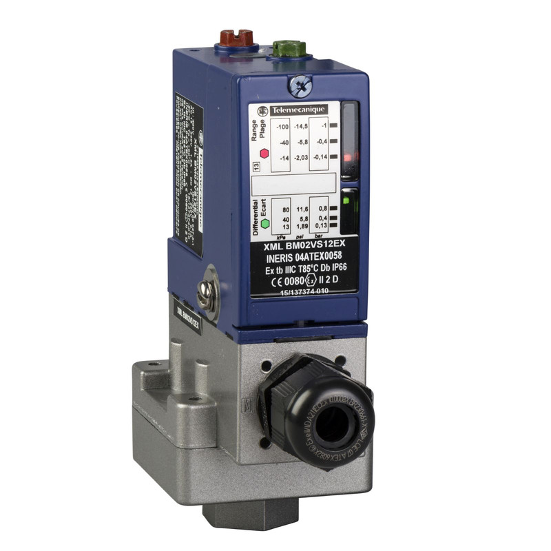 Schneider Sensors Nautilus - ATEX D_ vacuum switch XMLB - 1 bar - adjustable scale 2 thresholds - 1 C/O_ [XMLBM02V2S12EX]