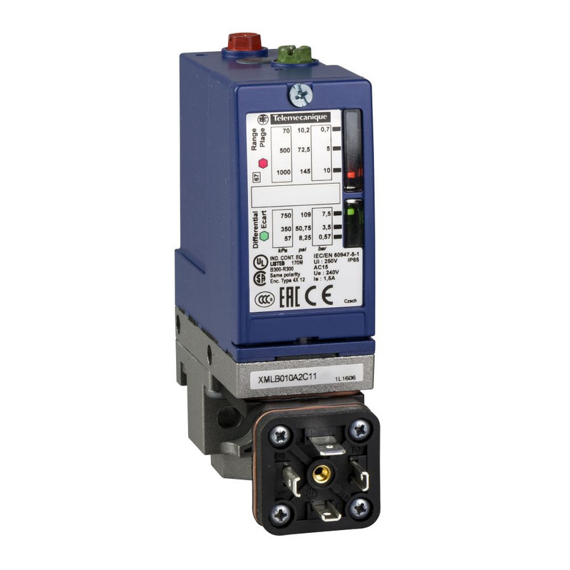 Schneider Sensors OsiSense XM_ pressure switch XMLB 10 bar - adjustable scale 2 thresholds - 1 C/O_ [XMLB010A2C11]