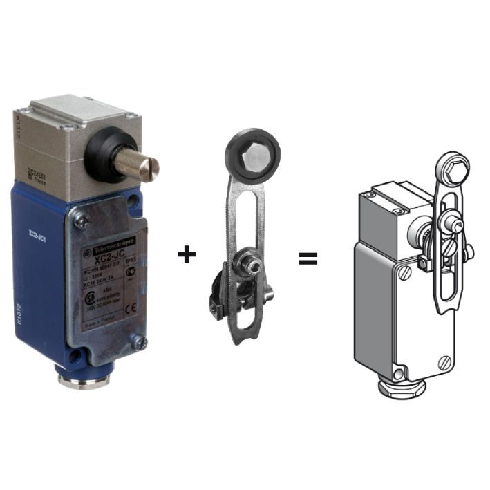 Schneider Sensors OsiSense XC Special_ Limit switch, Limit switches XC Standard, XC2 J, roller lever, 1 C/O_ [XC2JC10531]