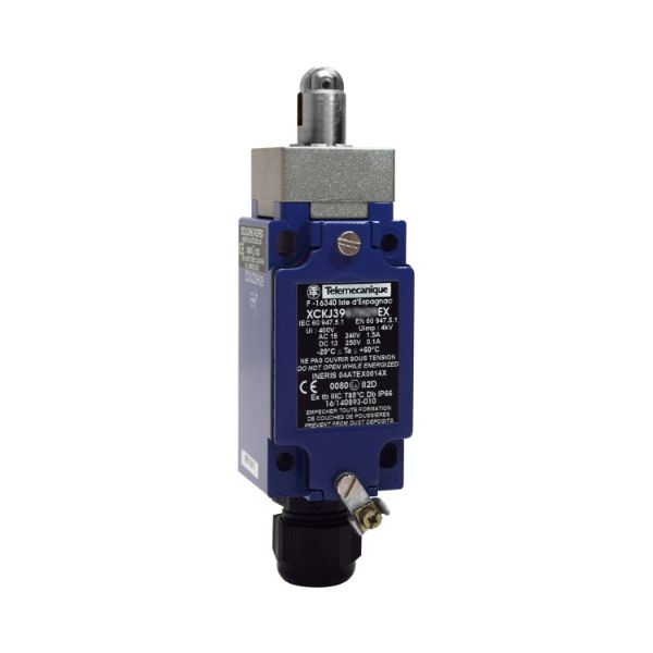 Schneider Sensors Osiswitch - ATEX D_ Limit switch, Limit switches XC Standard, XCKJ, roller plunger, 2NC + NO, ATEX/IECEx_ [XCKJ3967H29EX]