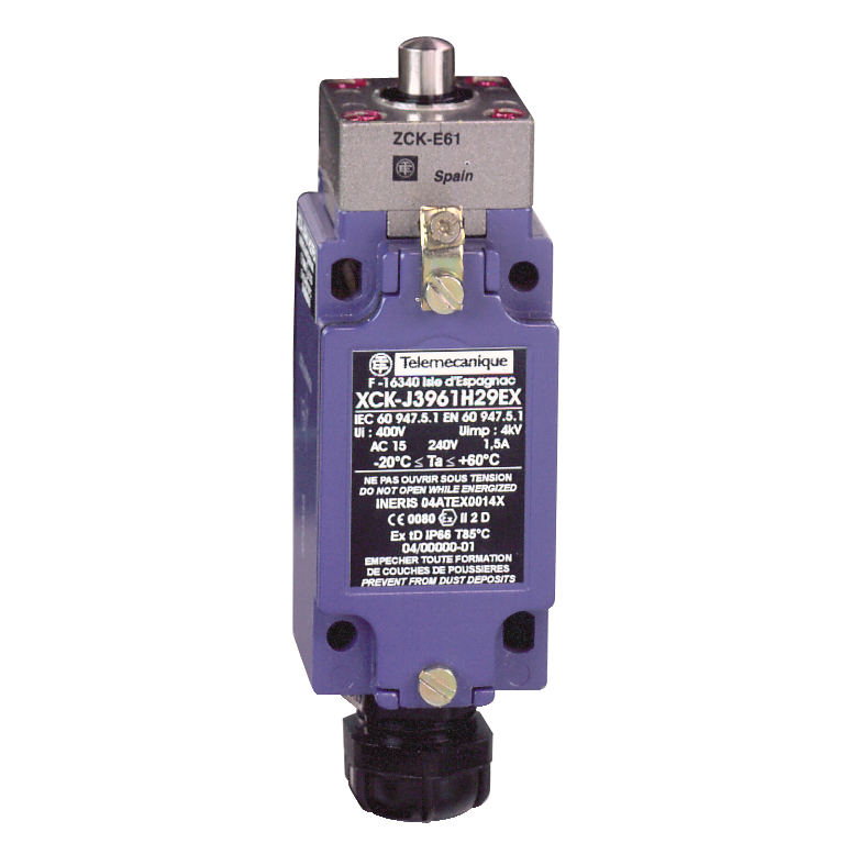 Schneider Sensors Osiswitch - ATEX D_ Limit switch, Limit switches XC Standard, XCKJ, plunger, 2NC + NO, ATEX/IECEx_ [XCKJ3961H29EX]