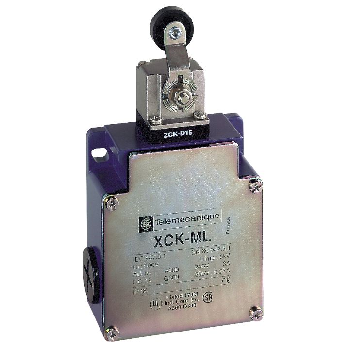 Schneider Sensors OsiSense XC Standard_ limit switch XCKML - thermoplastic roller lever - 2x(1NC+1NO) - snap - M20_ [XCKML115H29]