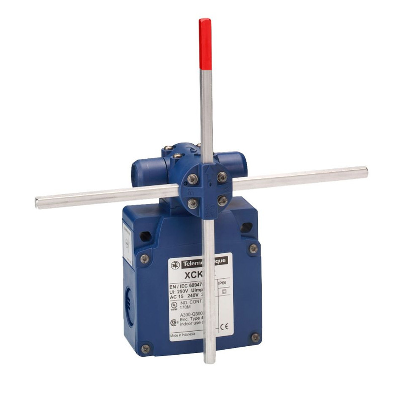 Schneider Sensors OsiSense XC Special_ Limit switch, Limit switches XC Standard, XCKVR, stay put crossed rods lever 6 mm, 2x(NC+NO), slow, M20_ [XCKVR44D1H29]