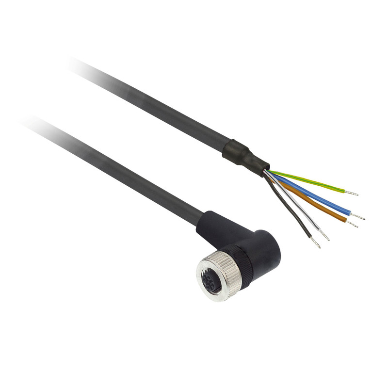 Schneider Sensors OsiSense XU_ pre-wired connectors XZ - elbowed female - M12 - 5 pins - cable PUR 10m_ [XZCP1264L10]