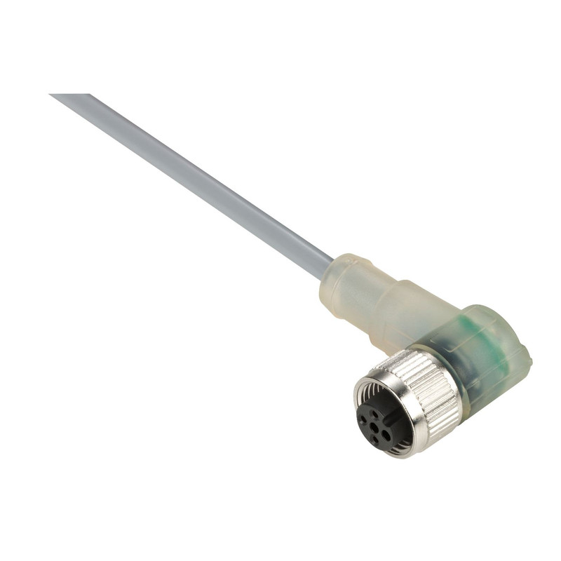 Schneider Sensors OsiSense XU_ Pre wired connectors XZ, elbowed female, M12, 3 pins, cable PVC 10 m_ [XZCPV1340L10]