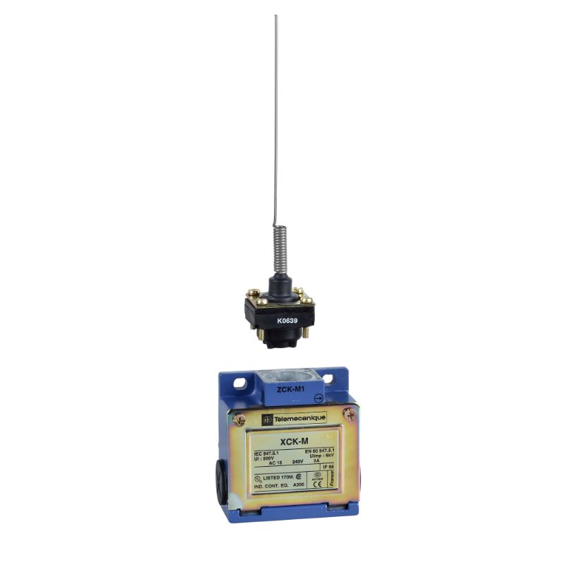 Schneider Sensors OsiSense XC Standard_ Limit switch, Limit switches XC Standard, XCKM, cats whisker, 1NC+1 NO, snap action, M20_ [XCKM106H29]