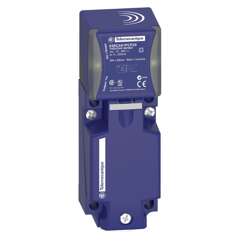 Schneider Sensors Osisense XS & XT_ Inductive proximity sensors XS, inductive sensor XS8 40x40x117, PBT, Sn40 mm, 24...240VAC/DC, terminals_ [XS8C4A4MPG13]