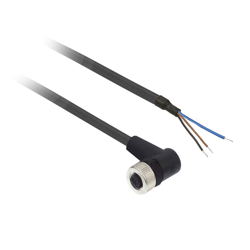Schneider Sensors OsiSense XU_ pre-wired connectors XZ - elbowed female - M12 - 3 pins - cable PUR 10m_ [XZCP1340L10]