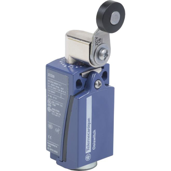 Schneider Sensors OsiSense XC Standard_ limit switch XCKD - thermoplastic roller lever - 1NC+1NO - snap - 1/2NPT_ [XCKD2118N12]
