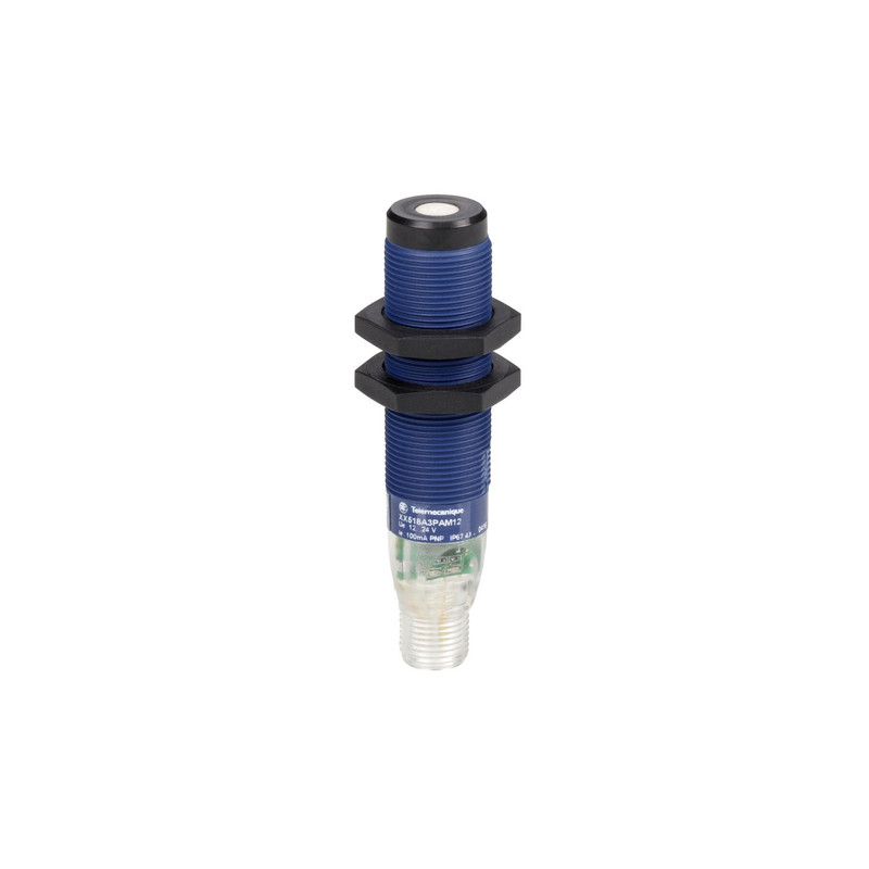 Schneider Sensors OsiSense XX_ ultrasonic sensor cylindrical M18 - Sn 0.5 m - 4..20 mA - M12 connector_ [XX918A3C2M12]