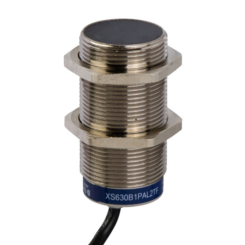 Schneider Sensors Osisense XS & XT_ Inductive proximity sensors XS, inductive sensor XS6 M30, L62mm, brass, Sn15mm, 12...48 VDC, cable 2 m_ [XS630B1PAL2TF]