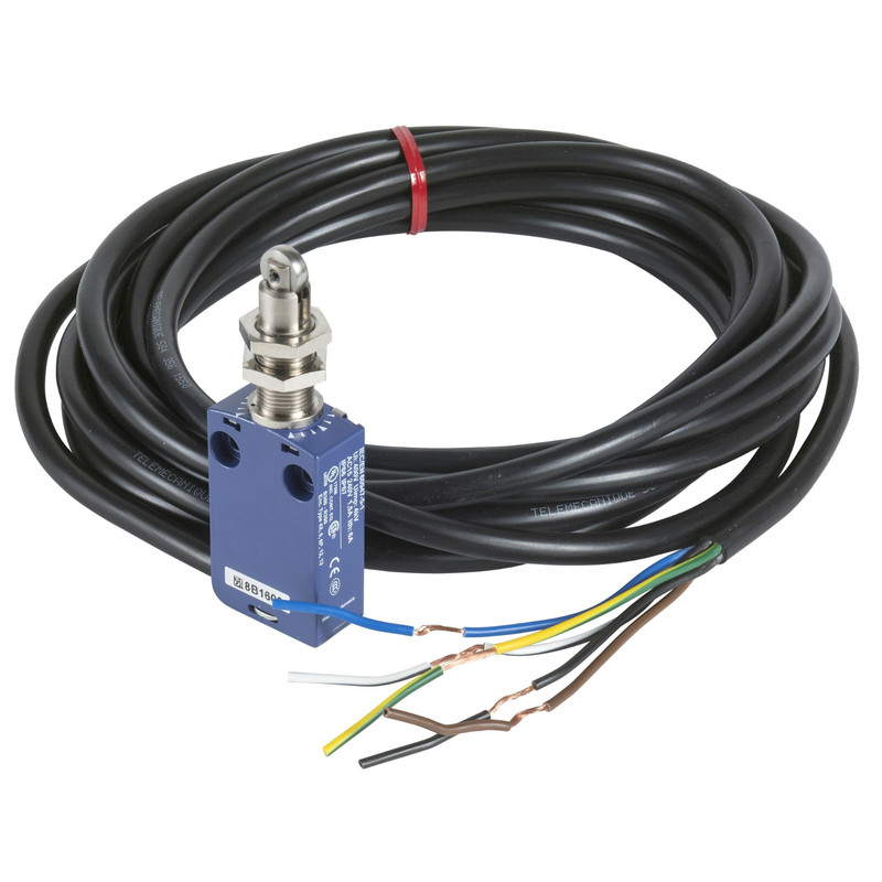 Schneider Sensors OsiSense XC Standard_ Limit switch, Limit switches XC Standard, XCMD, M12 steel roller plunger, 1NC+1 NO, slow, 1 m_ [XCMD25F2L1]
