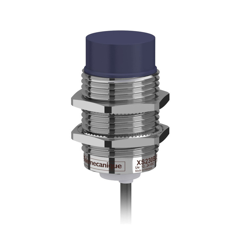 Schneider Sensors Osisense XS & XT_ Inductive proximity sensors XS, inductive sensor XS2 M30, L57mm, brass, Sn15mm, 12...24 VDC, cable 2 m_ [XS230BLPAL2]