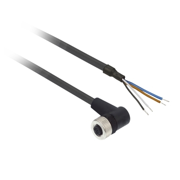 Schneider Sensors OsiSense XU_ pre-wired connectors XZ - elbowed female - M12 - 4 pins - cable PUR 5m_ [XZCP1241L5]