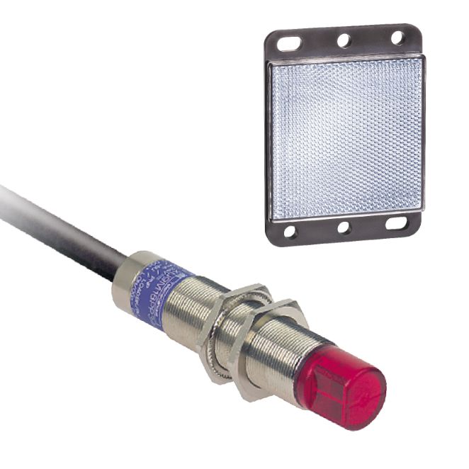 Schneider Sensors OsiSense XU_ photo-electric sensor - XU9 - polarised - 90° - Sn 2m - 24..240VAC/DC - cable 2m_ [XU9M18MB230W]